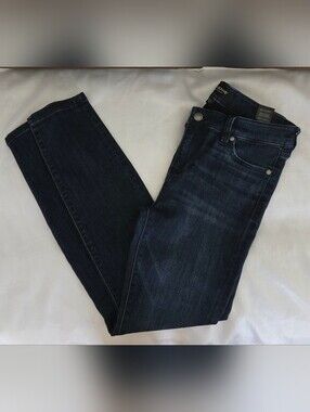 Leverpool Jeans Sz 4 27x27 Mid Rise Ankle Stretch Dark Wash Euc